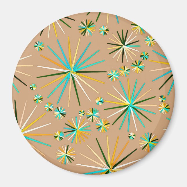 Aimant Motif Spoutnik Du Milieu Du Siècle, Taupe Tan (Devant)