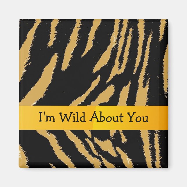 Aimant Motif tigre avec mignon dire (Devant)