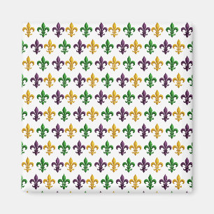 Aimant Motif traditionnel de Fleur de Lis coloré de Mardi