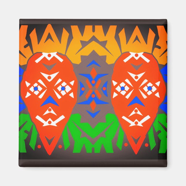 Aimant Motif Tribal Abstrait (Devant)