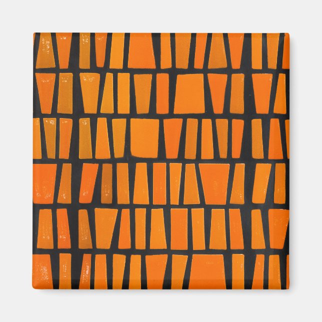 Aimant Motif tribal d'Afrique orange et noire (Devant)