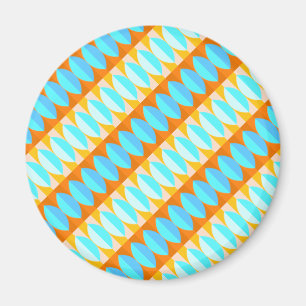 Aimant Motif turquoise bleu orange jaune coloré