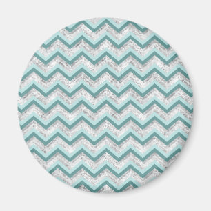 Aimant Motif turquoise et Crystal Zigzag