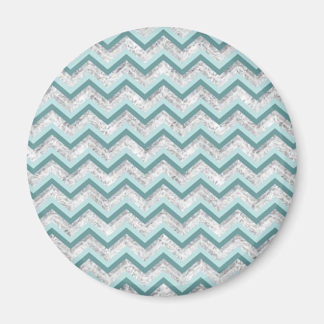 Aimant Motif turquoise et Crystal Zigzag (Devant)