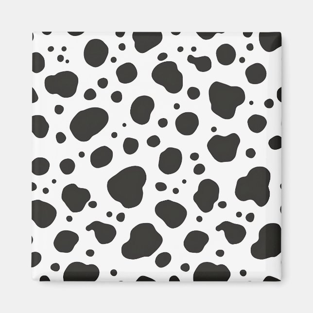 Aimant Motif Vache Noir Blanc (Devant)