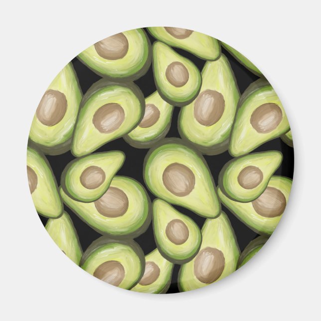 Aimant Motif Vegan Avocado frais et gourmand (Devant)