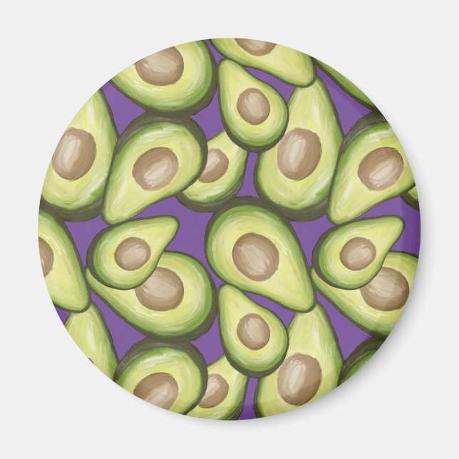 Aimant Motif Vegan Avocado frais et gourmand (Devant)