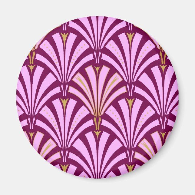 Aimant Motif ventilateur Art déco - orchidée et violet (Devant)