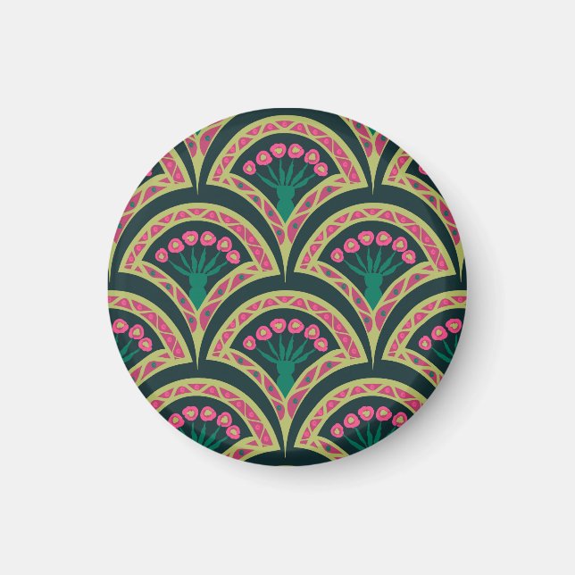 Aimant motif vert en forme de coque (Devant)