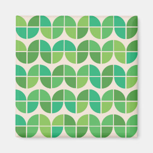 Aimant Motif vert géométrique moderne du milieu du siècle