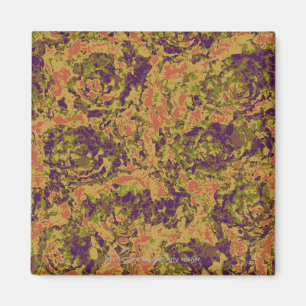 Aimant Motif vibrant de camouflage de fleur