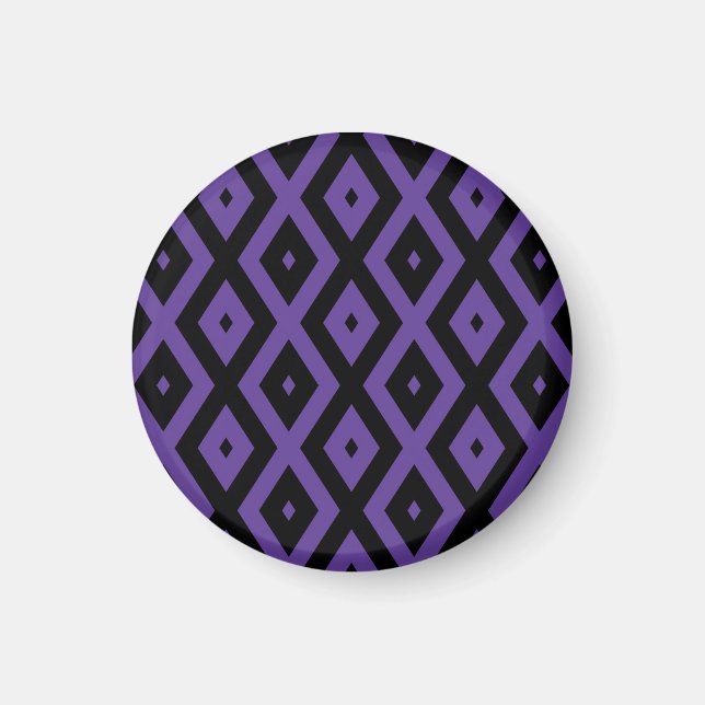 Aimant Motif violet et diamant noir (Devant)