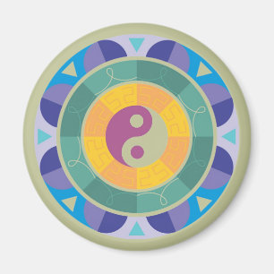 Aimant Motif Yin Yang Coloré