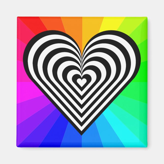 Aimant Motif ZEBRA HEART RAINBOW (Devant)