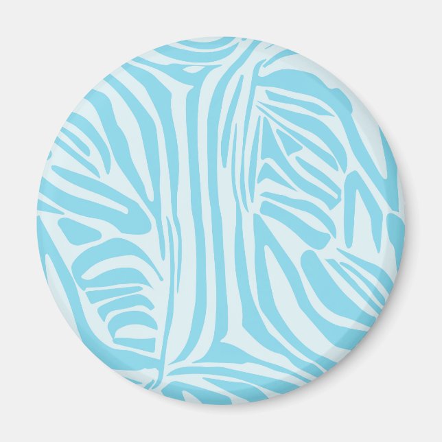 Aimant Motif Zèbre Bleu (Devant)