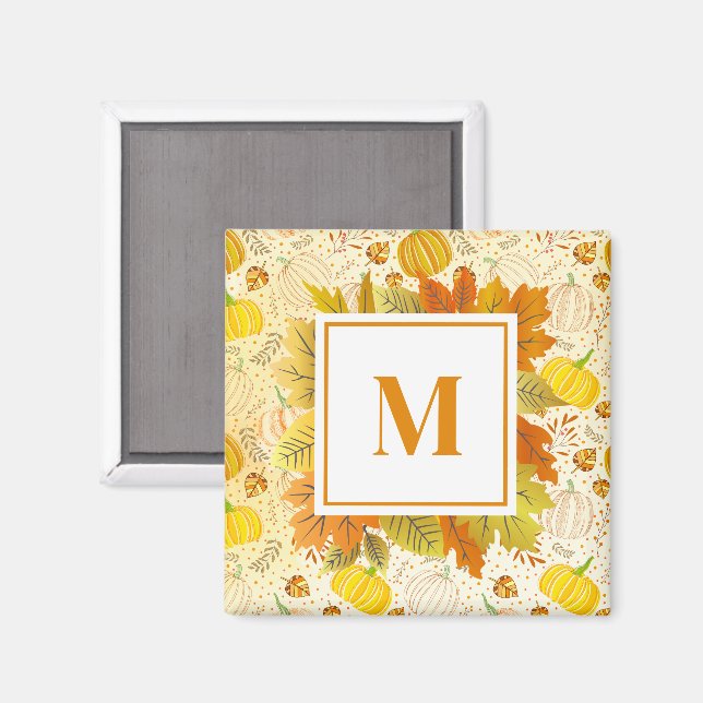 Aimant Motifs de citrouilles automne récolte (Recto/Verso)