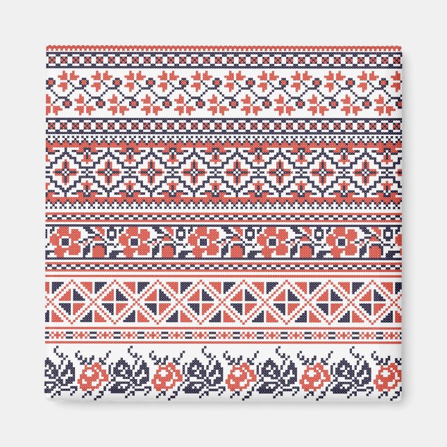 Aimant Motifs de conception de point de croix (Devant)