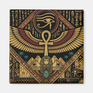 Aimant Motifs égyptiens anciens Symbole Ankh & Œil d'Horu