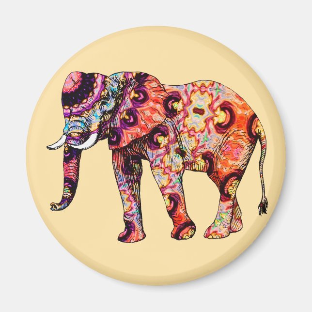 Aimant Motifs traditionnels chinois d'éléphant  (Devant)