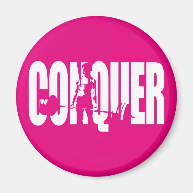 Aimant Motivation pour le poids féminin - CONQUER (Devant)