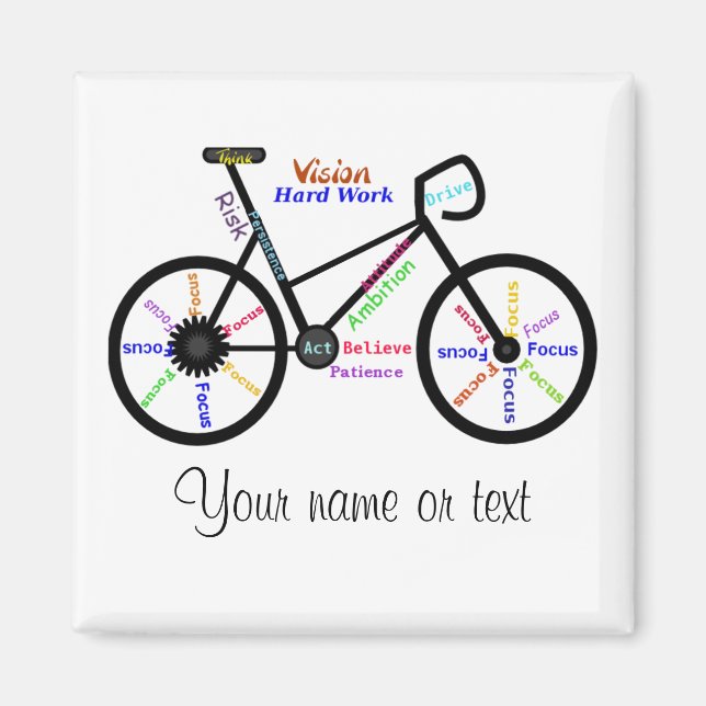 Aimant Motivational Bike, Vélo, Cyclisme, Sport, Hobby (Devant)