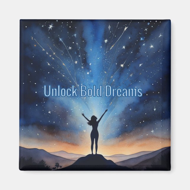 Aimant Motivational Déverrouiller Bold Dreams Positivity (Devant)