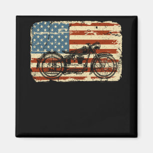 Aimant Moto USA Drapeau patriotique vintage juillet 4