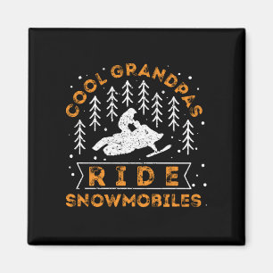 Aimant Motoneige - Grandpas Cool Circuler Motoneiges