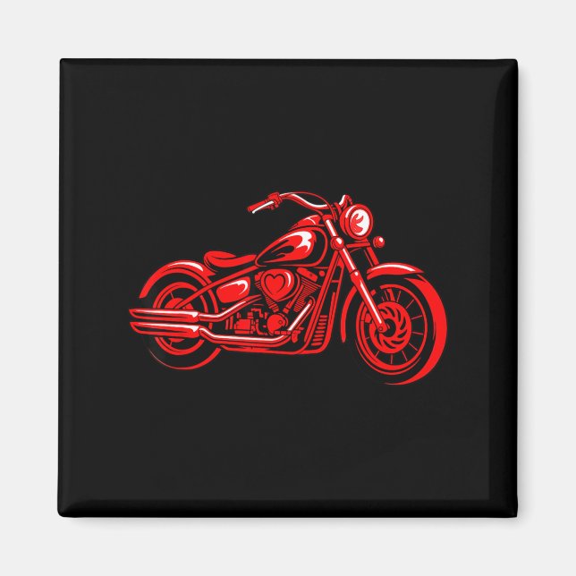Aimant Motorcycle Heart Biker Valentines Day Rider Couple (Devant)