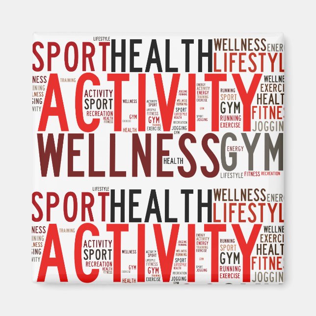 Aimant Mots fitness (Devant)