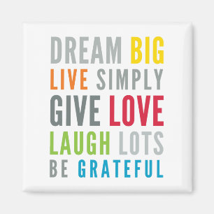 Aimant MOTS MOTIVATIFS À VIVRE PAR LA typographie moderne