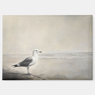 Aimant Mouette solitaire au bord de l'eau