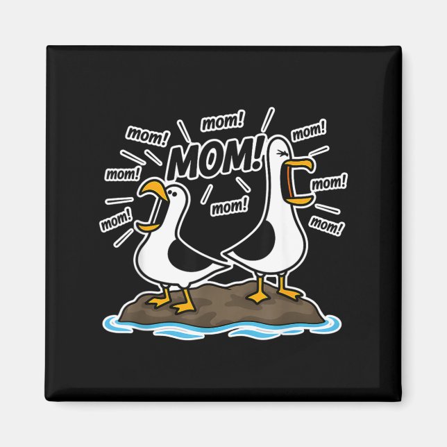 Aimant Mouettes Drôles Vie de Maman Chaos (Devant)