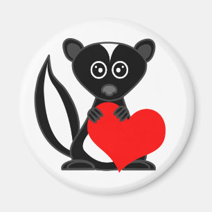 Aimant Mouffette mignonne de bande dessinée tenant le