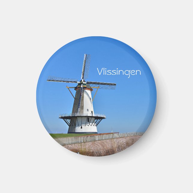 Aimant Moulin à vent traditionnel hollandais (Devant)