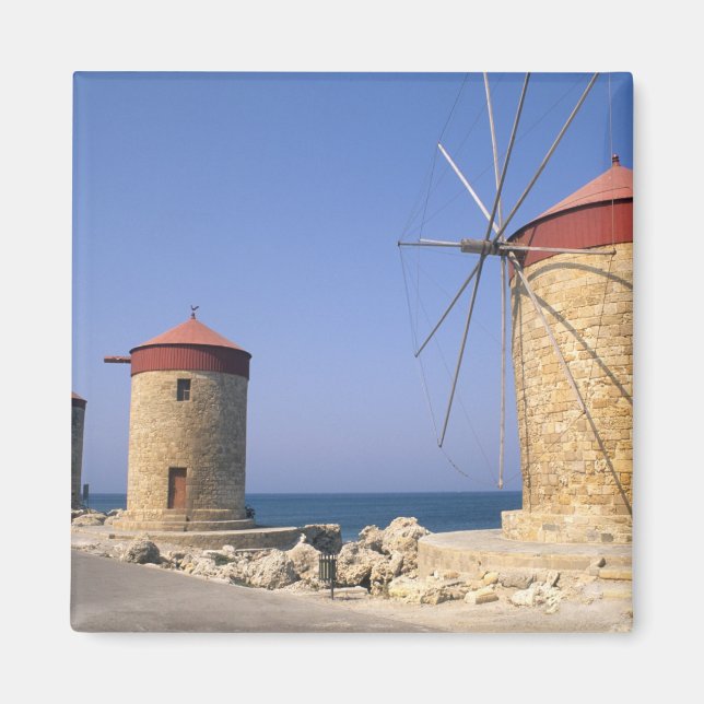 Aimant Moulins à vent célèbres de Rhodes Grèce (Devant)