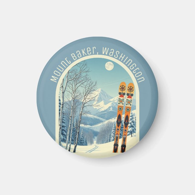 Aimant Mount Baker Washington Cascades ski souvenir  (Devant)