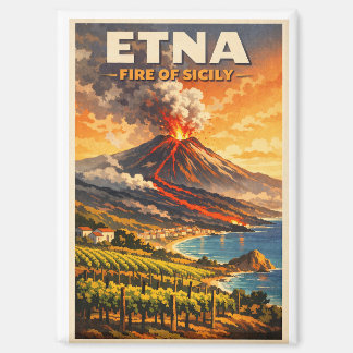 Aimant Mount Etna, Italy, in a classic retro