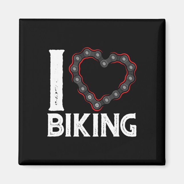Aimant Mountain Bike Cycling Bicycle I Love Biking  (Devant)