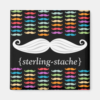 Aimant Moustaches Arc-en-ciel "Stache-Staline"