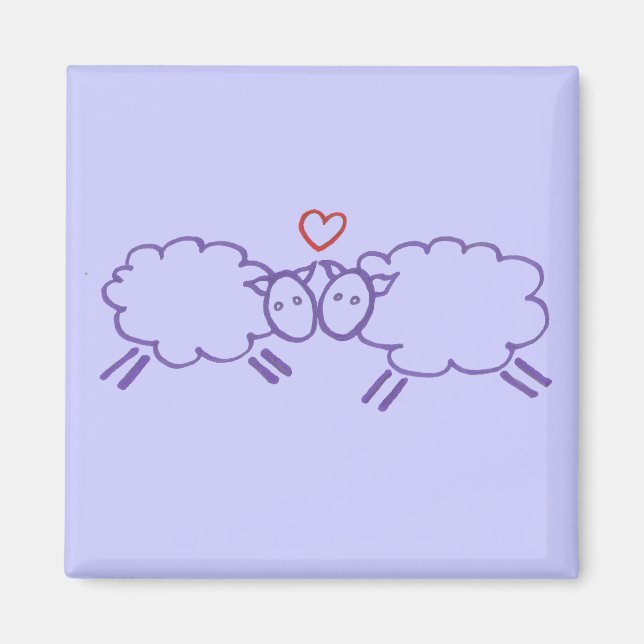 Aimant Mouton avec coeur (Devant)