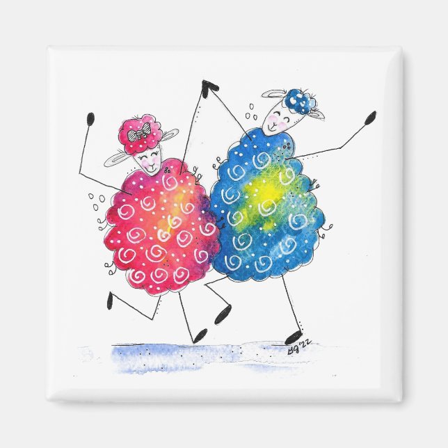 Aimant Mouton de danse Whimsical (Devant)