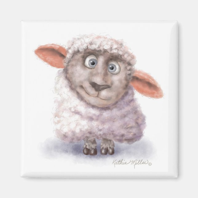 Aimant Mouton de dessin animé en boule de coton mignon (Devant)