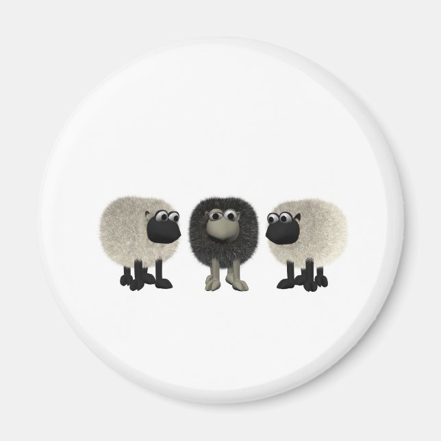 Aimant mouton noir (Devant)