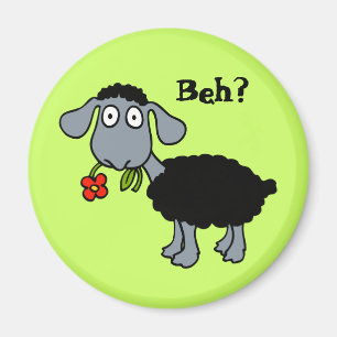 Aimant Mouton noir de dessin animé mignon et drôle avec f