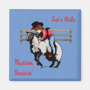 Aimant Mouton occidental Bustin de rodéo