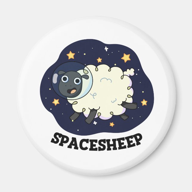 Aimant Mouton spatial drôle de mouton astronaute jeu de m (Devant)