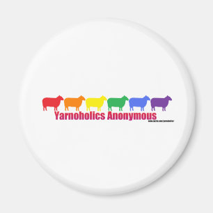 Aimant Moutons anonymes d'arc-en-ciel de Yarnoholics