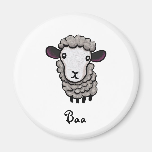 Aimant moutons mignons (Devant)