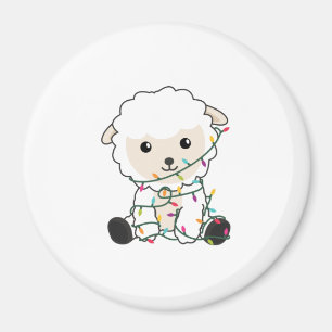 Aimant Moutons Noël Neige Animaux d'hiver Moutons